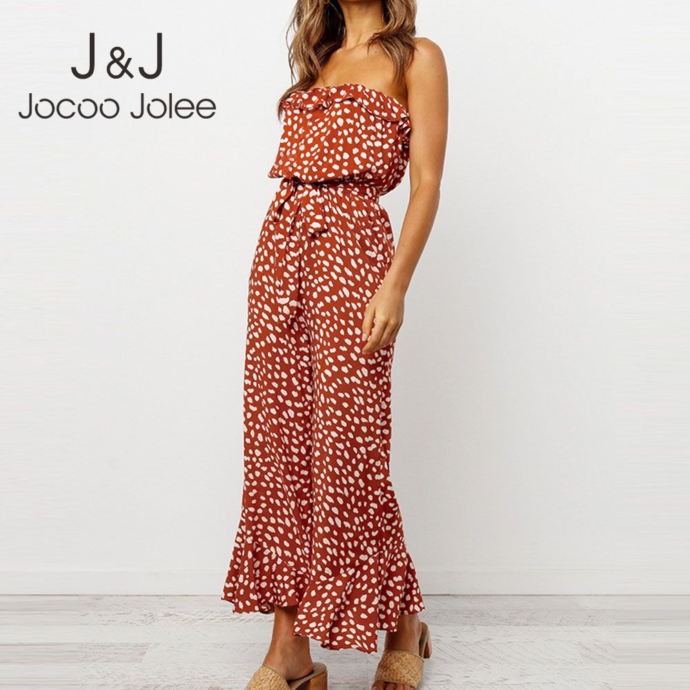 polka dot ruffle jumpsuit