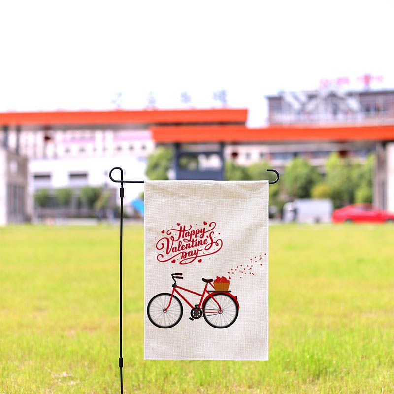 2020 Valentine S Day Garden Flag Love Heart Balloons Bike Bicycle