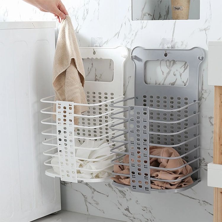 2021 Hanging Collapsible Laundry Basket With Handle Plastic Portable