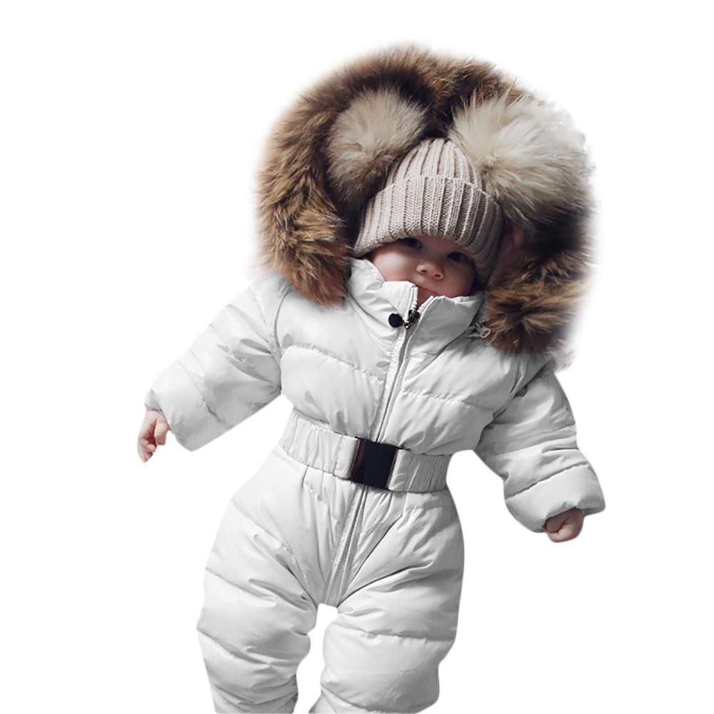 Bebés Traje de Nieve Cálido Mamelucos Ropa Jumpsuit Recién Nacido de Una Pieza Mono Invierno con Capucha Calcetines Guantes/3-6M 