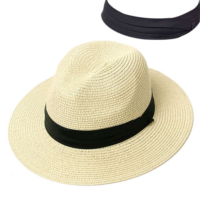 Sombrero de verano para mujer Sombrero de paja de Fedora Vacation Visor de