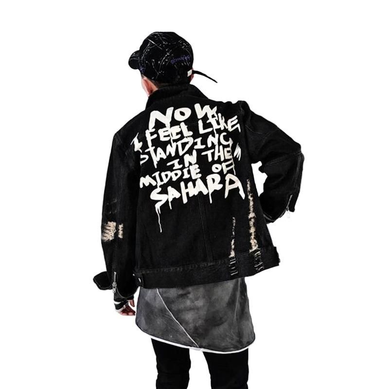 graffiti denim jacket mens