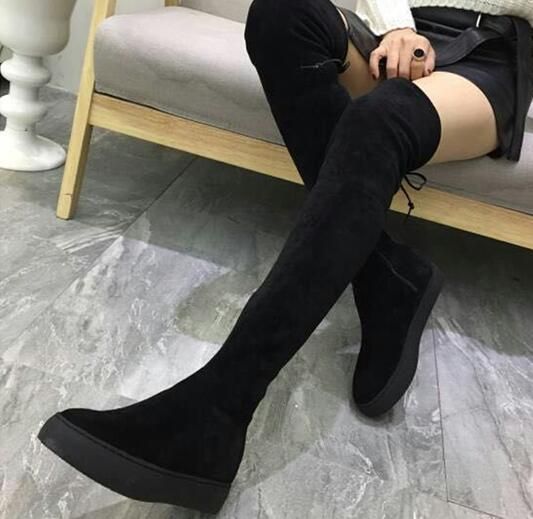 womens black over the knee flat boots