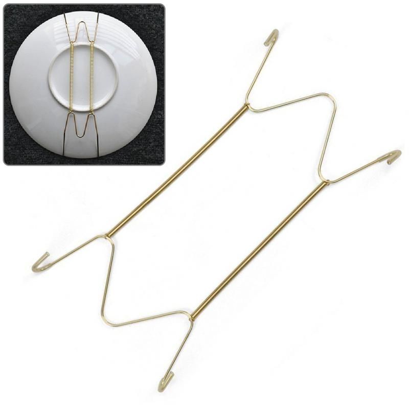 5PCS plate W type special decorative plate hook metal spring hanger for home decorative wall hanging plates 16 INCH
