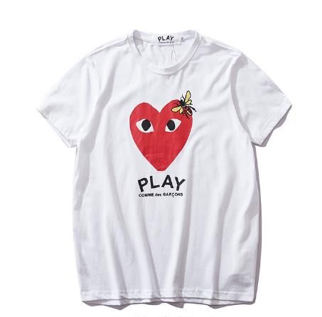 cdg half heart tee