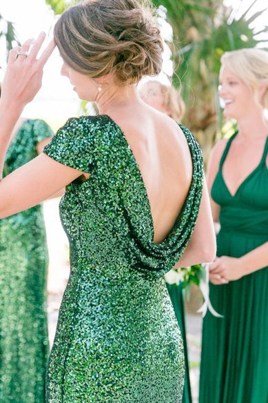 emerald sequin bridesmaid dress
