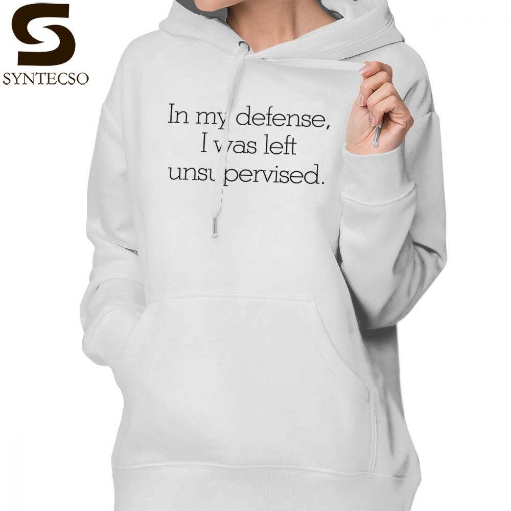 in My Defense I was Left Unsupervised Hooded Sweatshirt Navy