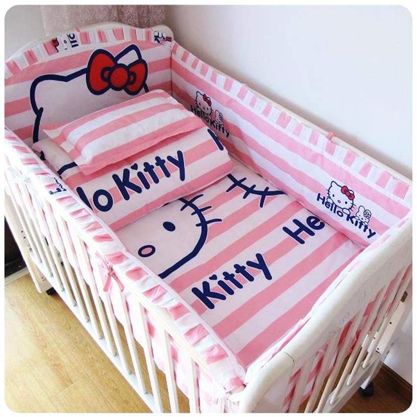 Baby Bed Set Bumper Cotton Beautiful Baby Bedding Set Pink Striped