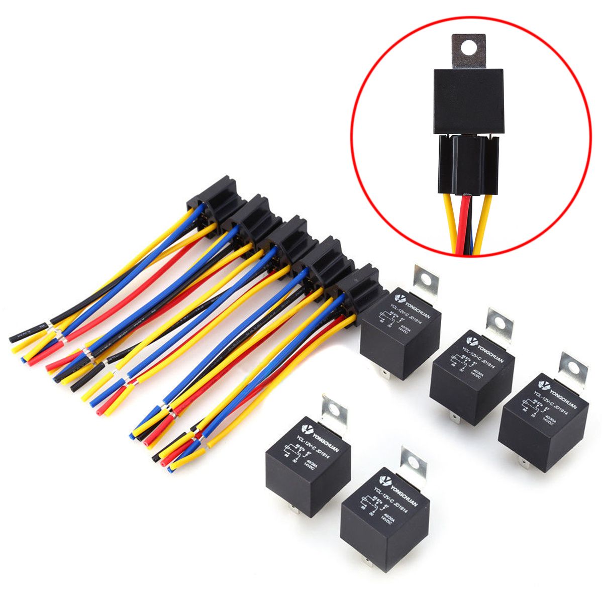 2020 Dc 12v 40a Amp Relay U0026 Socket Spdt 5 Pin 5 Wire Ycl