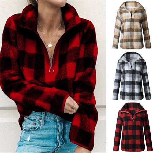 plaid sherpa hoodie