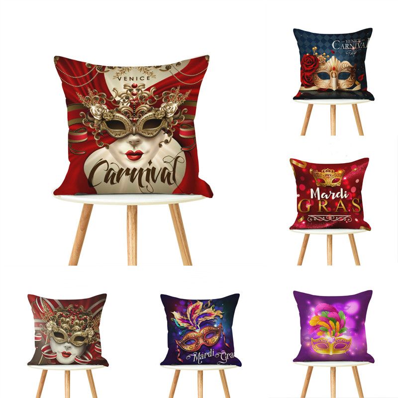 Custom Pillow Covers Mask Series Linen Cushion Covers 11 Design