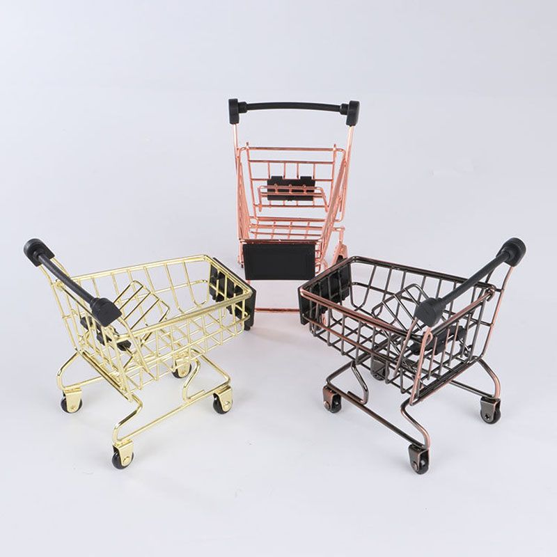 2021 Bronze/Gold/Rose Gold Mini Shopping Cart Creative Mini Supermarket
