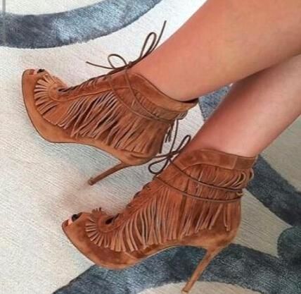 tan tassel ankle boots