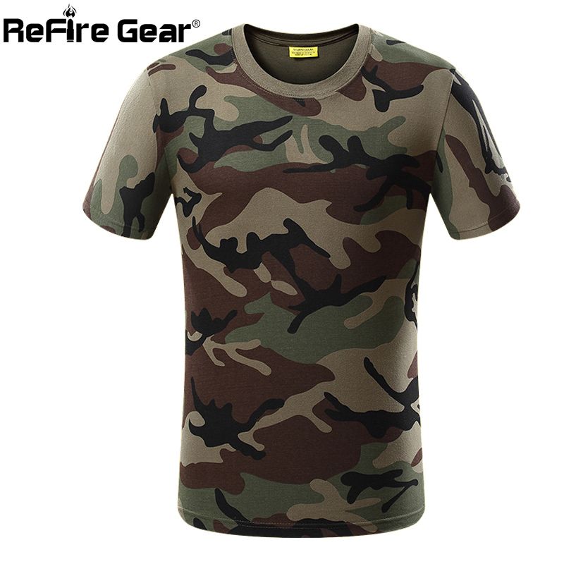 Kids Camouflage T-Shirt Summer Short Sleeve Crew Neck Army Combat Muscle Tops