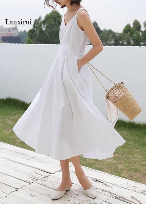 Compra Vestidos Elegantes Sólidos Clásicos Cómodos Vestidos Elegantes  Femeninas Casual Rodilla Duración De Midi A Line Strap Vestido Azul Negro  Blanco Barato | Entrega Rápida Y Calidad | Es.Dhgate
