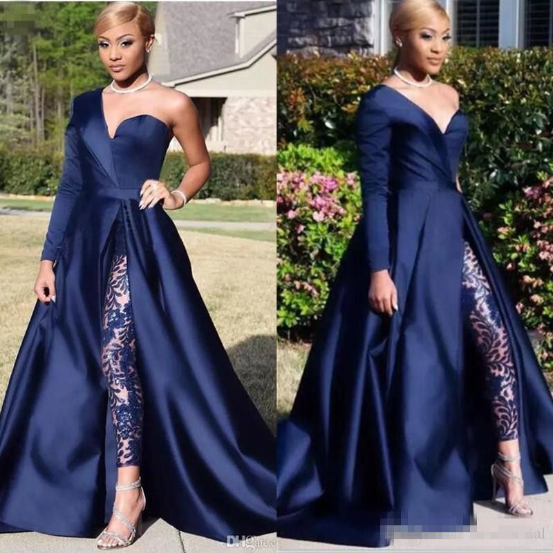 evening jumpsuit with skirt