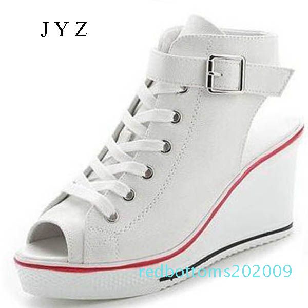 peep toe canvas shoes