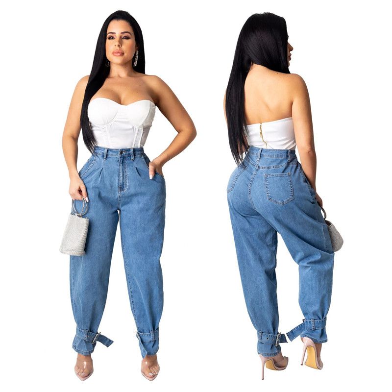 trendy blue jeans