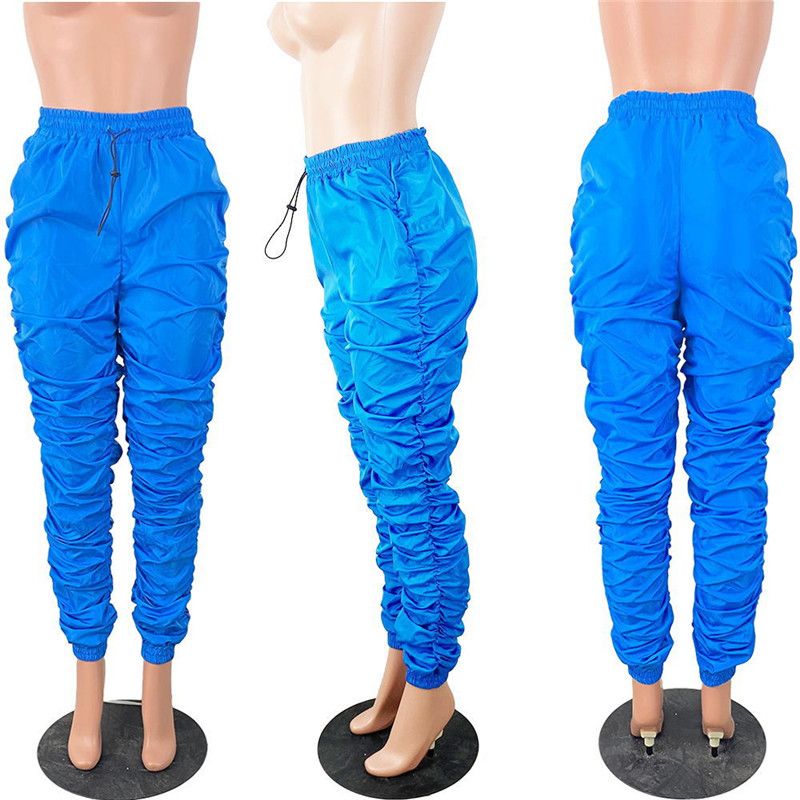Resorte De La Ropa Para Mujer De La Ropa Del Verano Moda Color Sólido Casuales Elástico De La Cintura Los Pantalones Femeninos De 33,2 € | DHgate