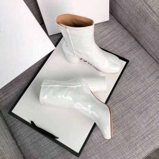 white patent leather