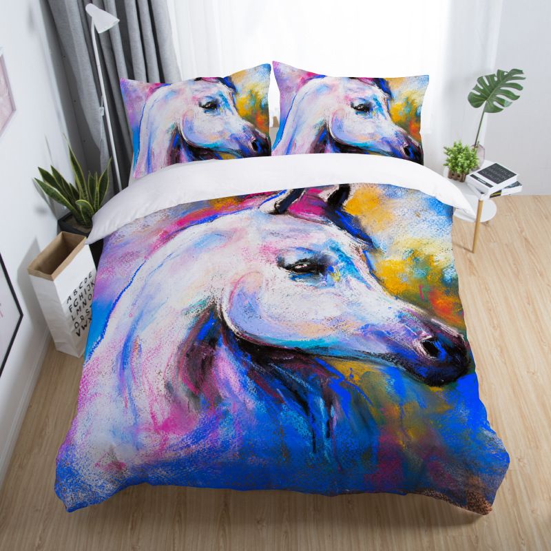 3d Horse Bedding Set Animal Print Duvet Cover Set Bedclothes