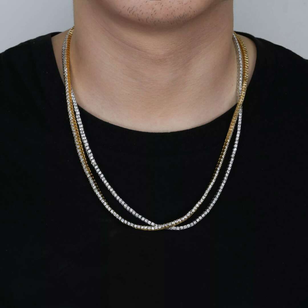 Compra Diamantes Cadena De Tenis Collares Para Hombres Cadenas Graduadas De  Cristal De Lujo 18k Oro Chapado En Oro Plata Circones Circones Collar  Joyería Barato | Entrega Rápida Y Calidad | Es.Dhgate