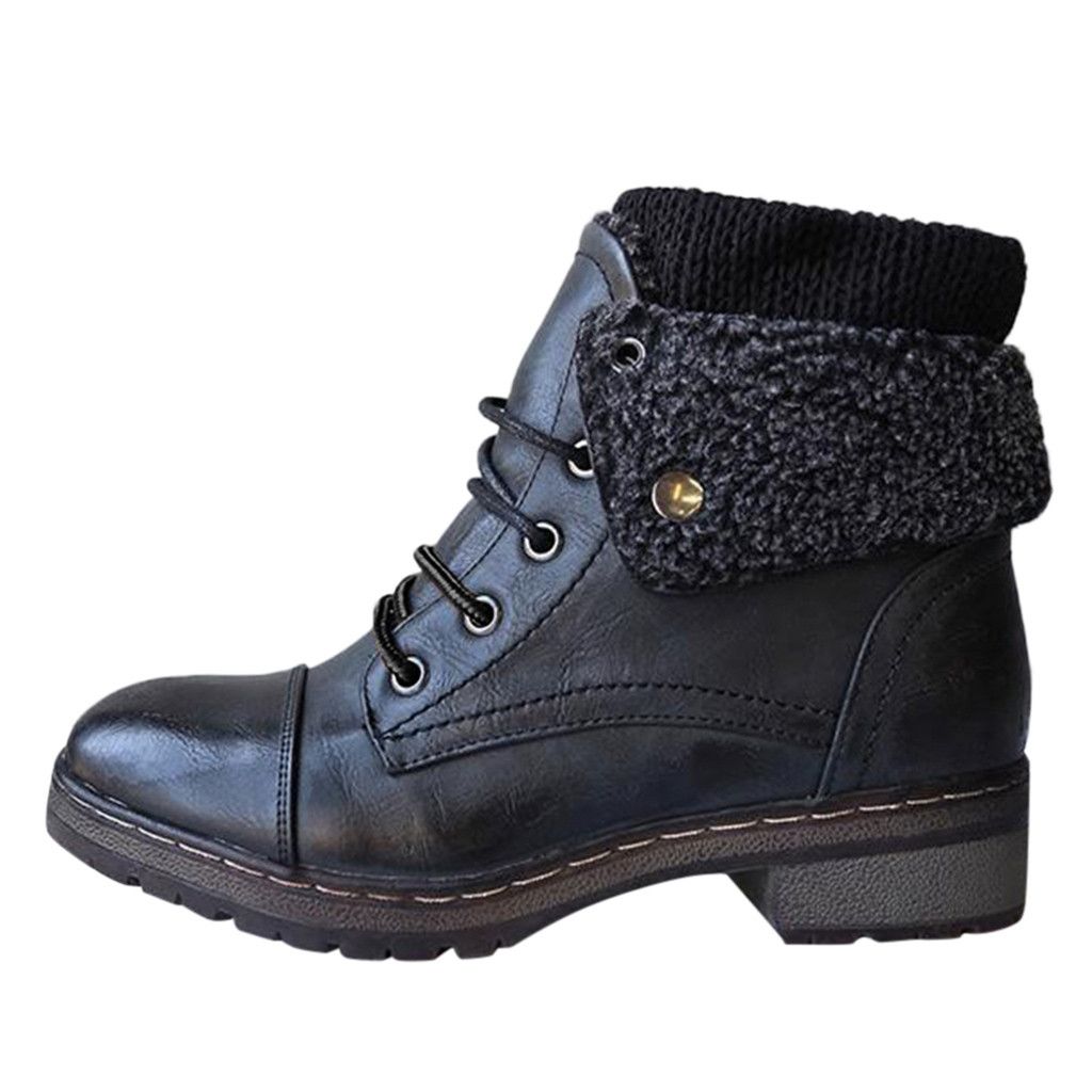 women's leather combat style boots