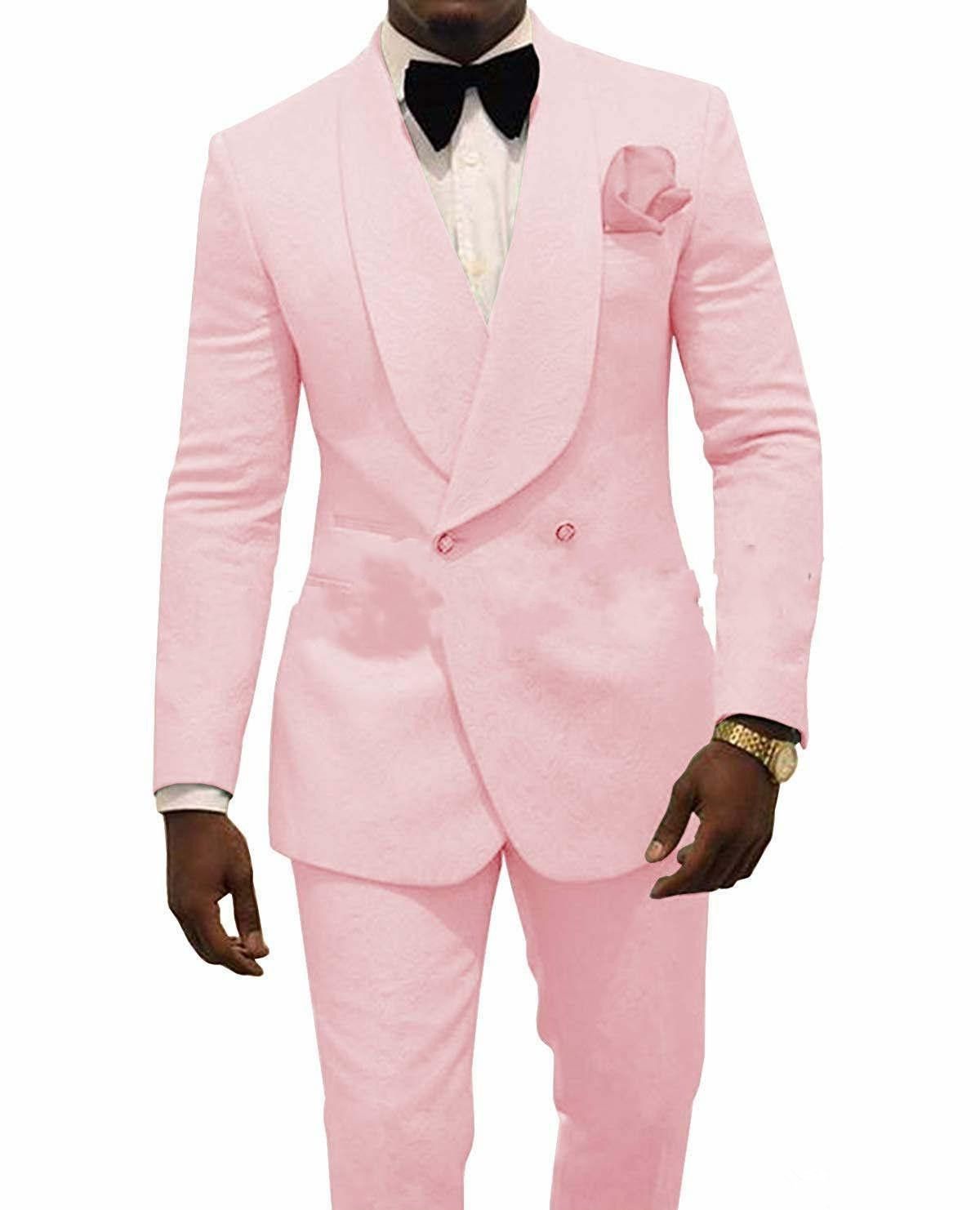 Acquistare Smoking Dello Sposo Smoking Da Uomo Rosa Scialle Risvolto Giacca  Da Uomo Giacca Blazer Moda Uomo Pranzo A Due Pezzi Abito Giacca + Pantaloni  + Cravatta Economico | Consegna Veloce E