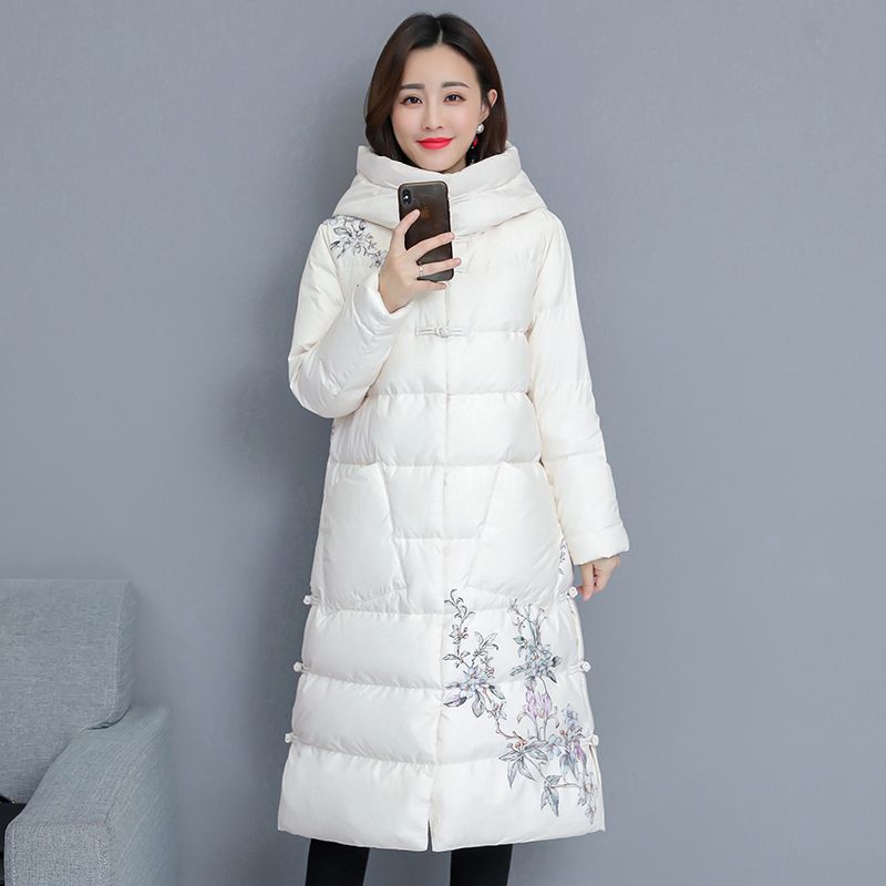 Pandaie Women Winter Parka Jacket Long Wool Trench Coat Elegant Vintage Overcoats Outwear