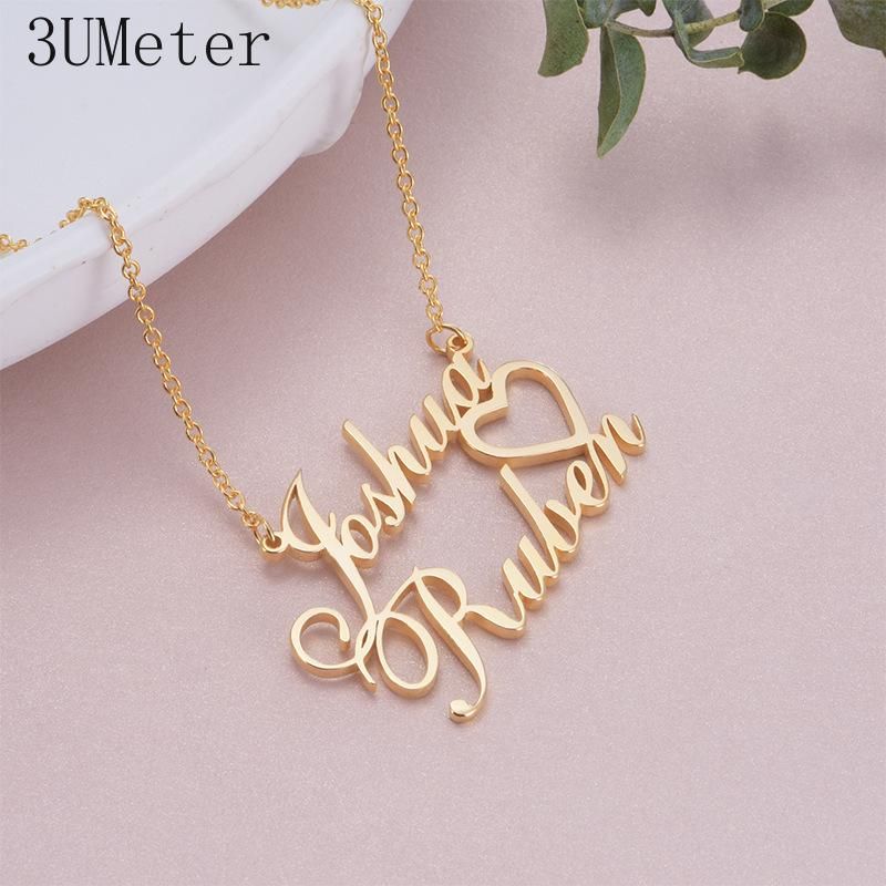 Wholesale Christmas Gift 925 Silver Custom Couple Name Necklace Personality Letter Pendant Necklace Lover Drop Shipping From Touareg 25 75 Dhgate Com