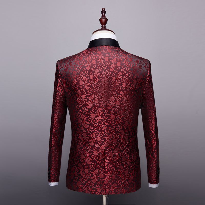 Brand Men Shawl Collar Wine Red Casual Suit Jacket Prom Party Blazer Man Coat  Blazer Hombre Men Slim Fit Floral Masculino2276 From Laekjh, $54.04