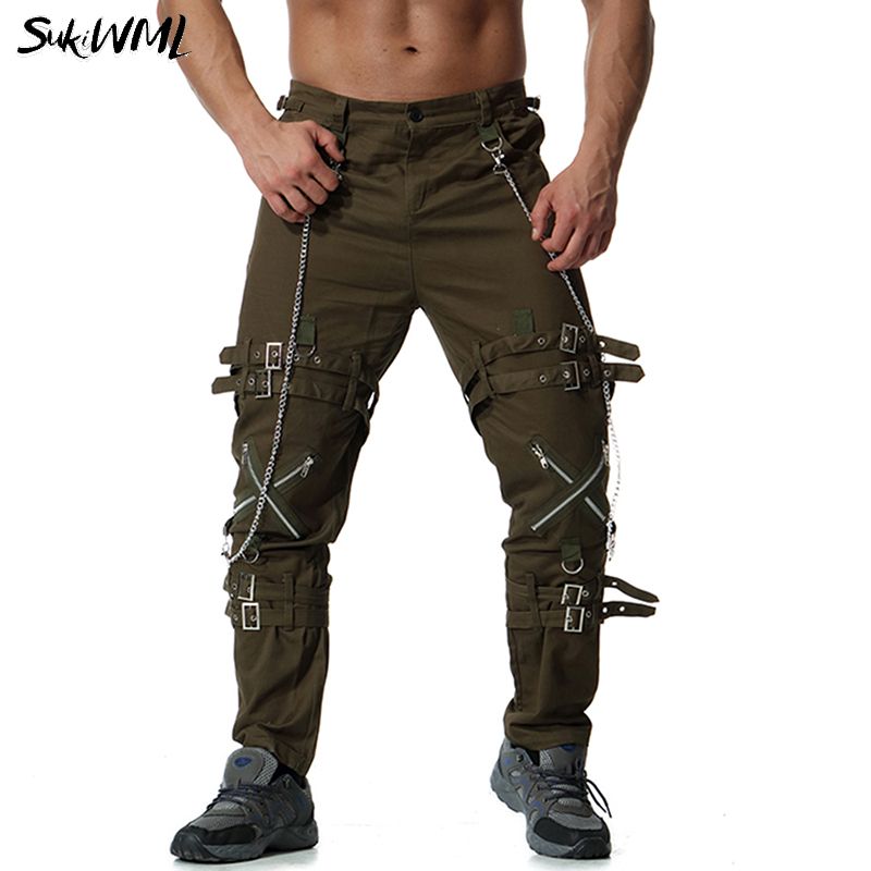 cargo pants with chain mens