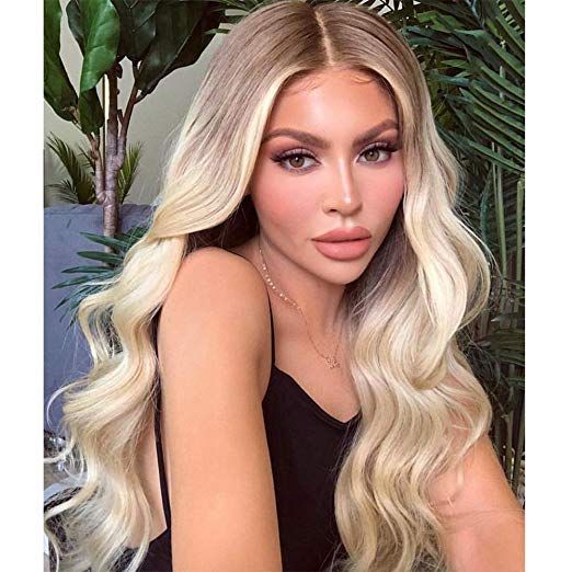 Grosshandel Aschblond Korperwelle Synthetische Lace Front Perucken
