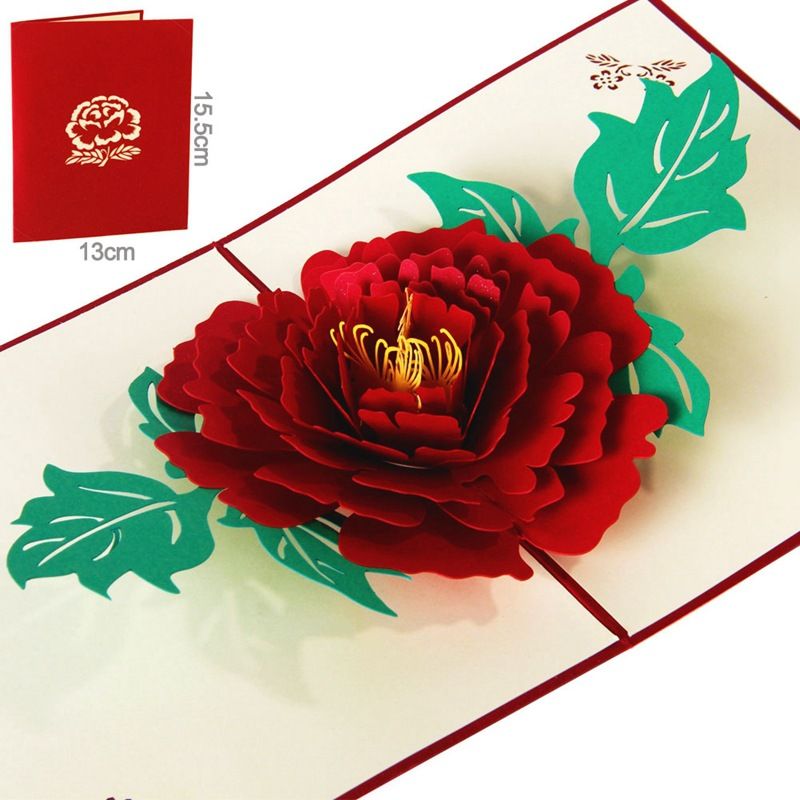 Acheter Pas Cher Rouge Pivoine Rose 3d Pop Up Carte Cadeau Danniversaire Avec Enveloppe De Fleur Laser Cut Invitation Carte De Voeux Carte Postale Kirigami Valentine Fete Des Meres Du 1 93