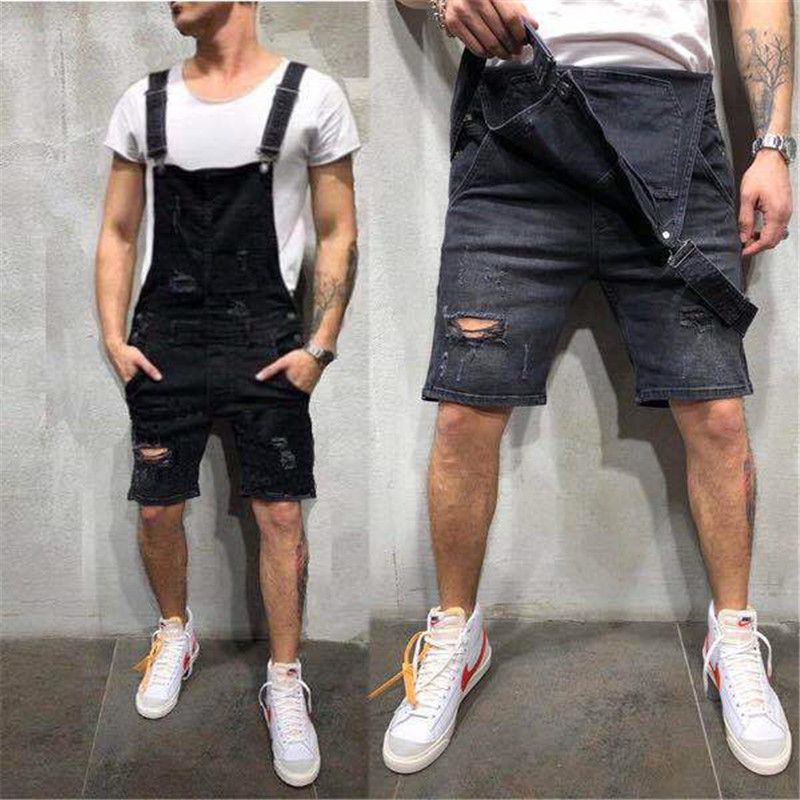 Compra Pantalones Jean De Trabajo Masculina De Ropa De Diseño Para Hombre  Flaco Agujeros Corto Jean El Traje De La Manera Del Verano Barato | Entrega  Rápida Y Calidad | Es.Dhgate