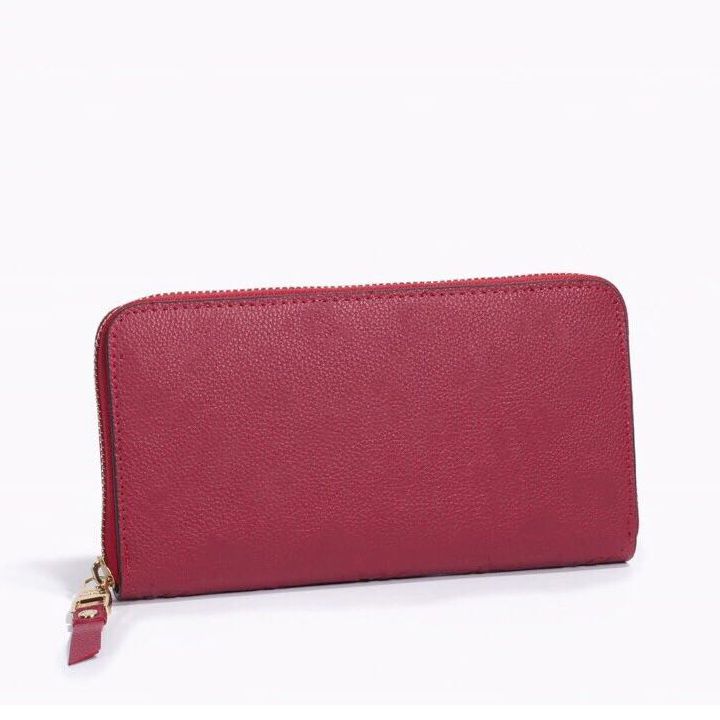 Dark red long wallet