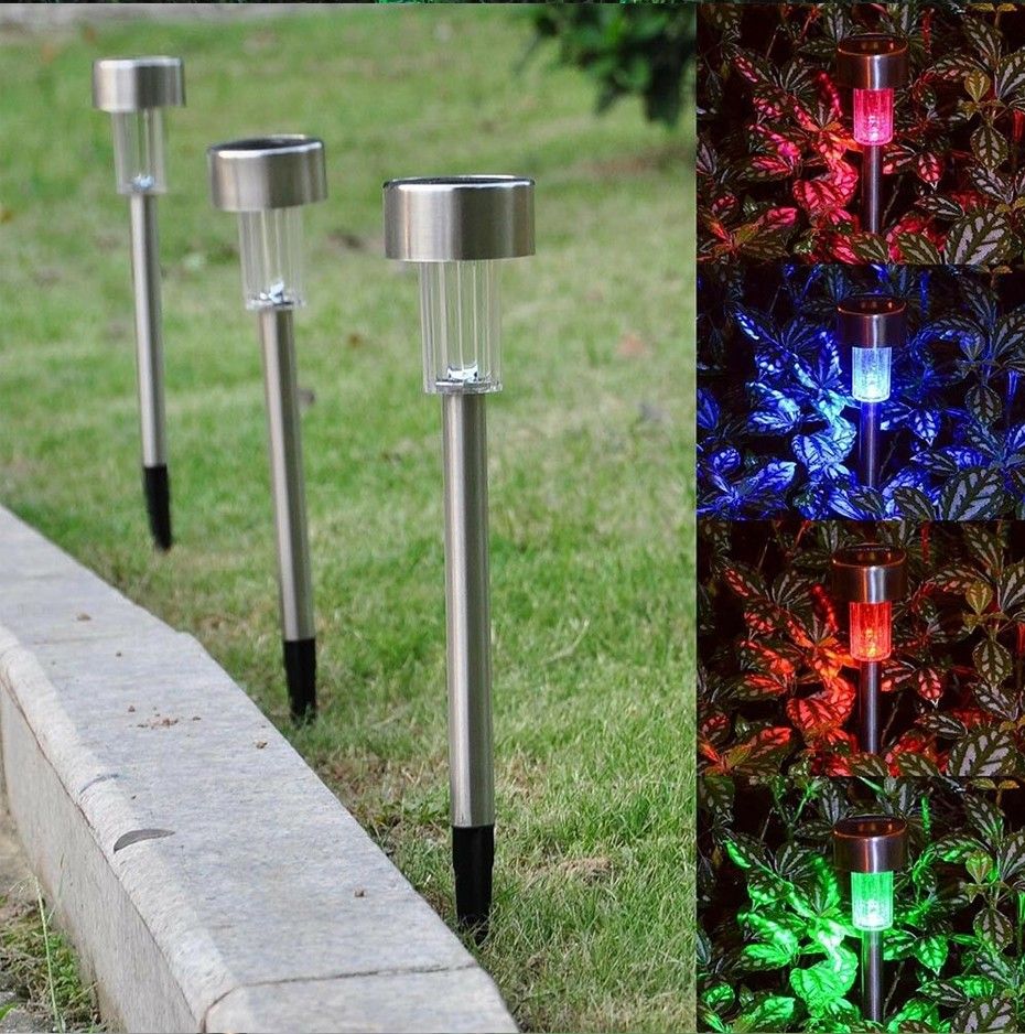 compre umlight1688 luces solares led luz de cesped solar jardin de acero inoxidable lampara de pasillo de luz solar al aire libre lampara de jardin al