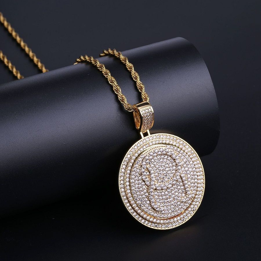 Men Hip Hop Jewelry Gold Silver Pendant Necklace Zircon Iced Out