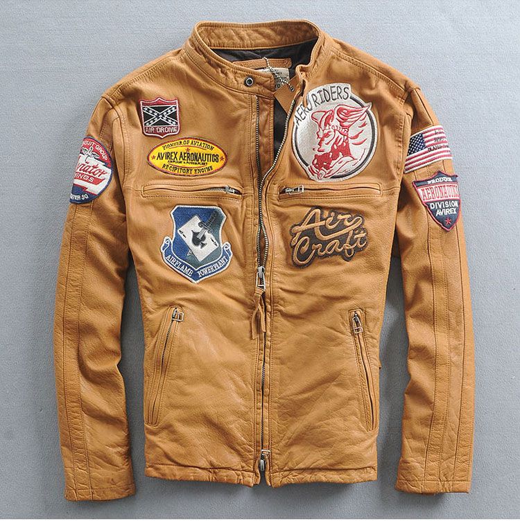 leather jacket yellow colour