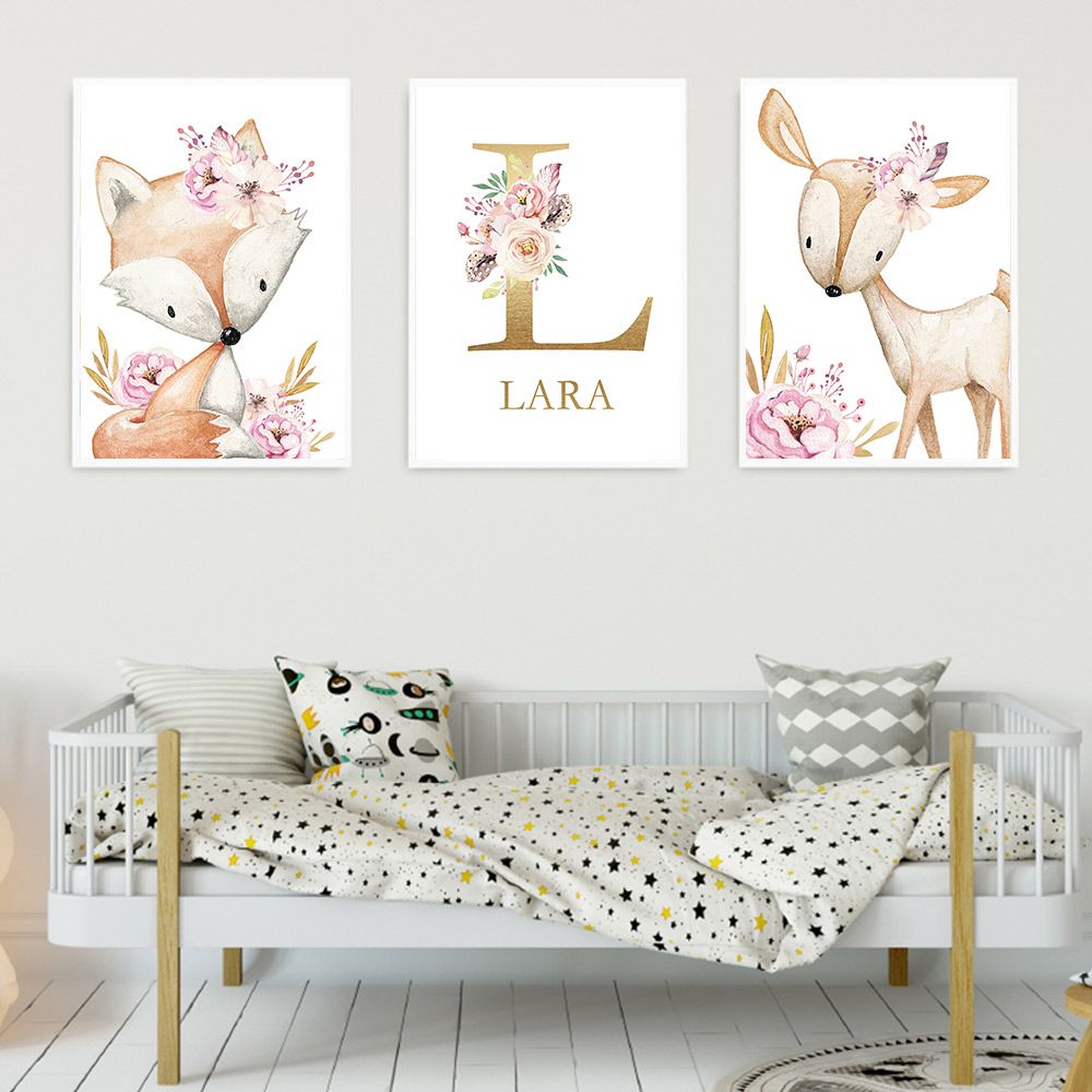 2021 Girls Name Custom Posters And Prints Flowers Letter Canvas Painting Nursery Poster Wall Pictures Baby Girl Bedroom Decor Gift From Cccofficialstore 1 71 Dhgate Com dhgate com