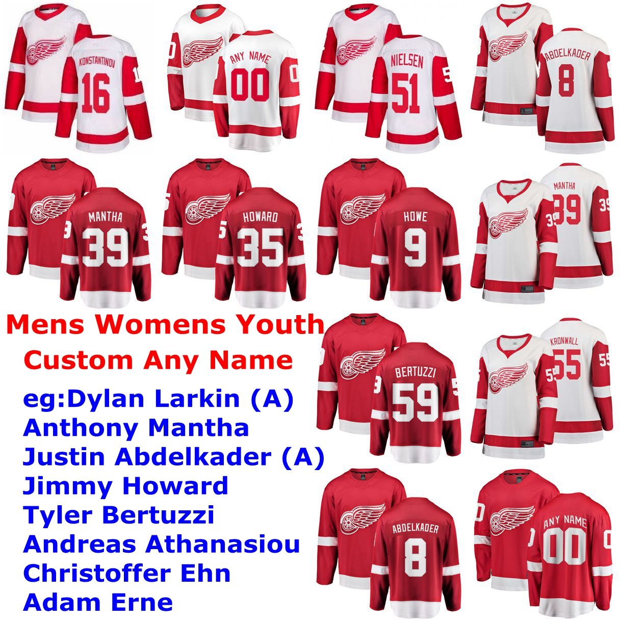 womens red wings jersey
