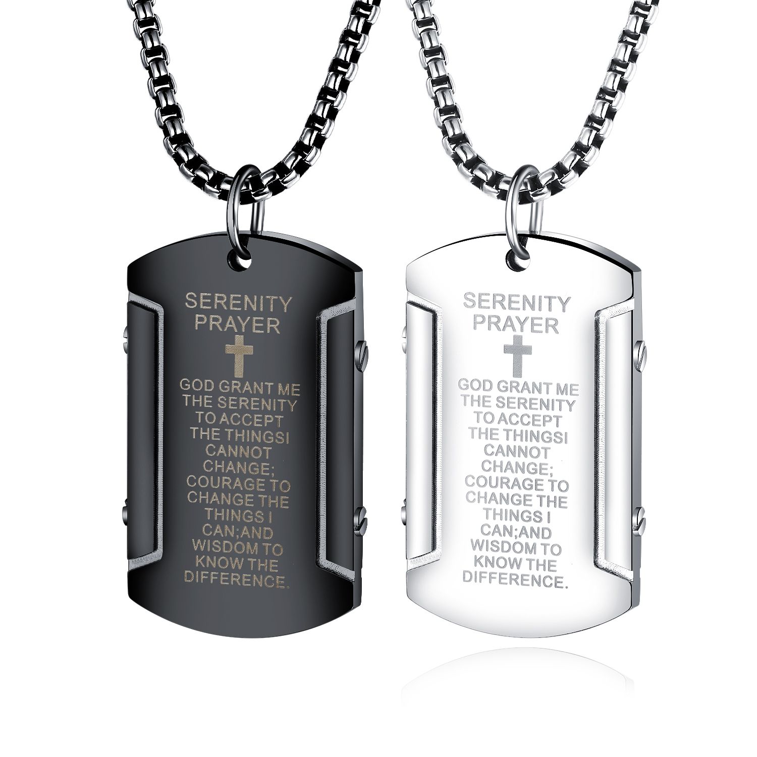 lord's prayer dog tag necklace