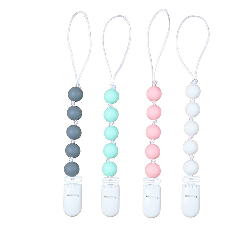 Newborn Baby Pacifier Clip Teether Holder Food grade silicone Nipple Holder