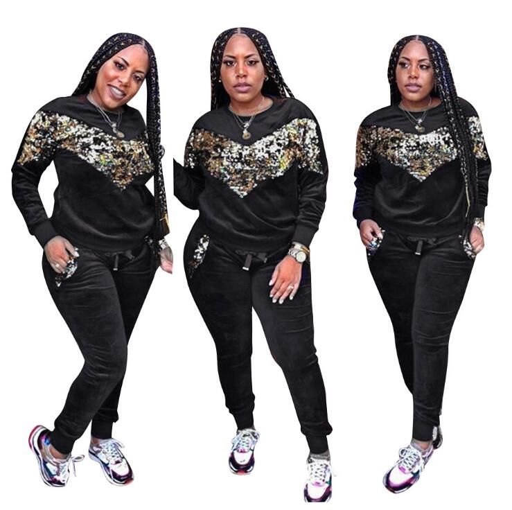 sequin velour sweatsuit