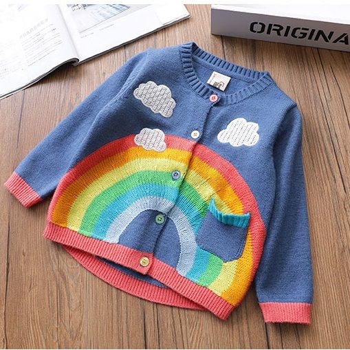 kids rainbow cardigan