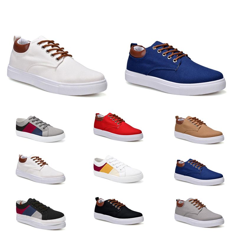 2020 Cheap Men Shoes No Brand Canvas Sports Casual Sneakers White Black