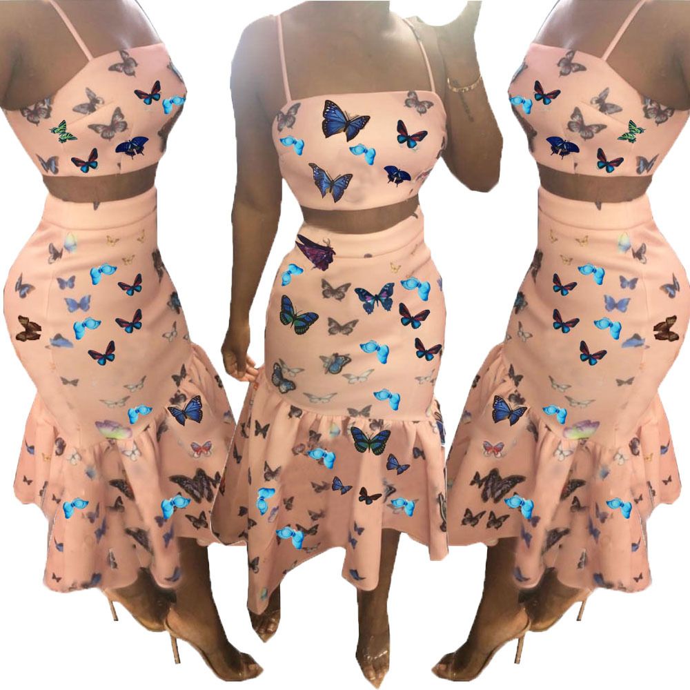 pink butterfly dress womens