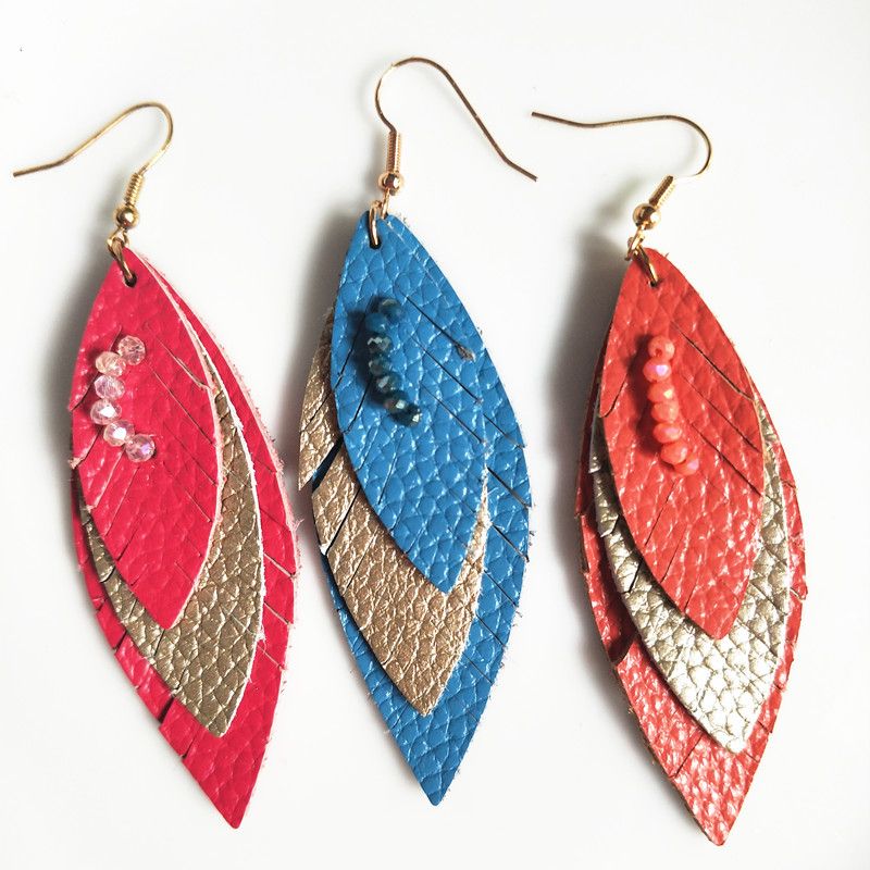 Nuevos Pendientes De Cuero Boho Flash Declaración De De Las Nuevos Pendientes De Cuero Boho Flash Declaración De De Las