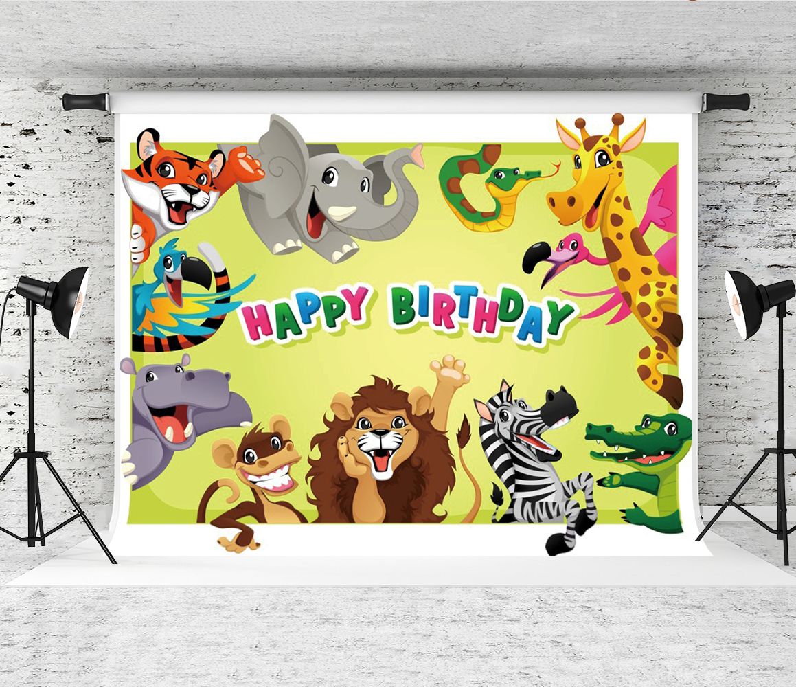 Acheter Reve 7x5ft Theme Animal Photographie Fond Joyeux Anniversaire Fete Photo Toile De Fond Pour Enfants Baby Shower Backgrounds Studio Prop De 25 37 Du Dreambackdrop Dhgate Com