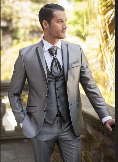 silver gray pant coat